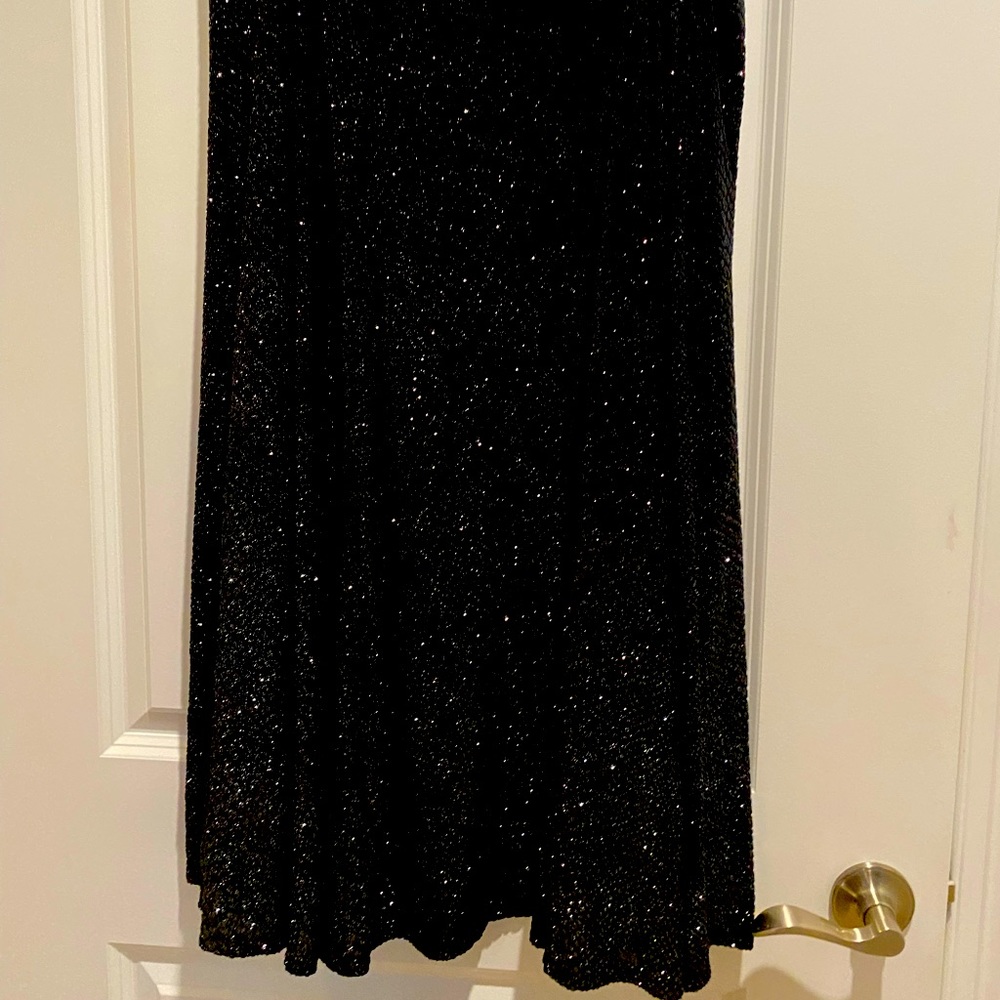 Black velvet flared skirt. plus size